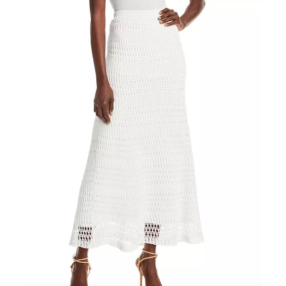 Theory Tissage Open Knit Lace Maxi Skirt in White Size Small - Picture 1 of 8